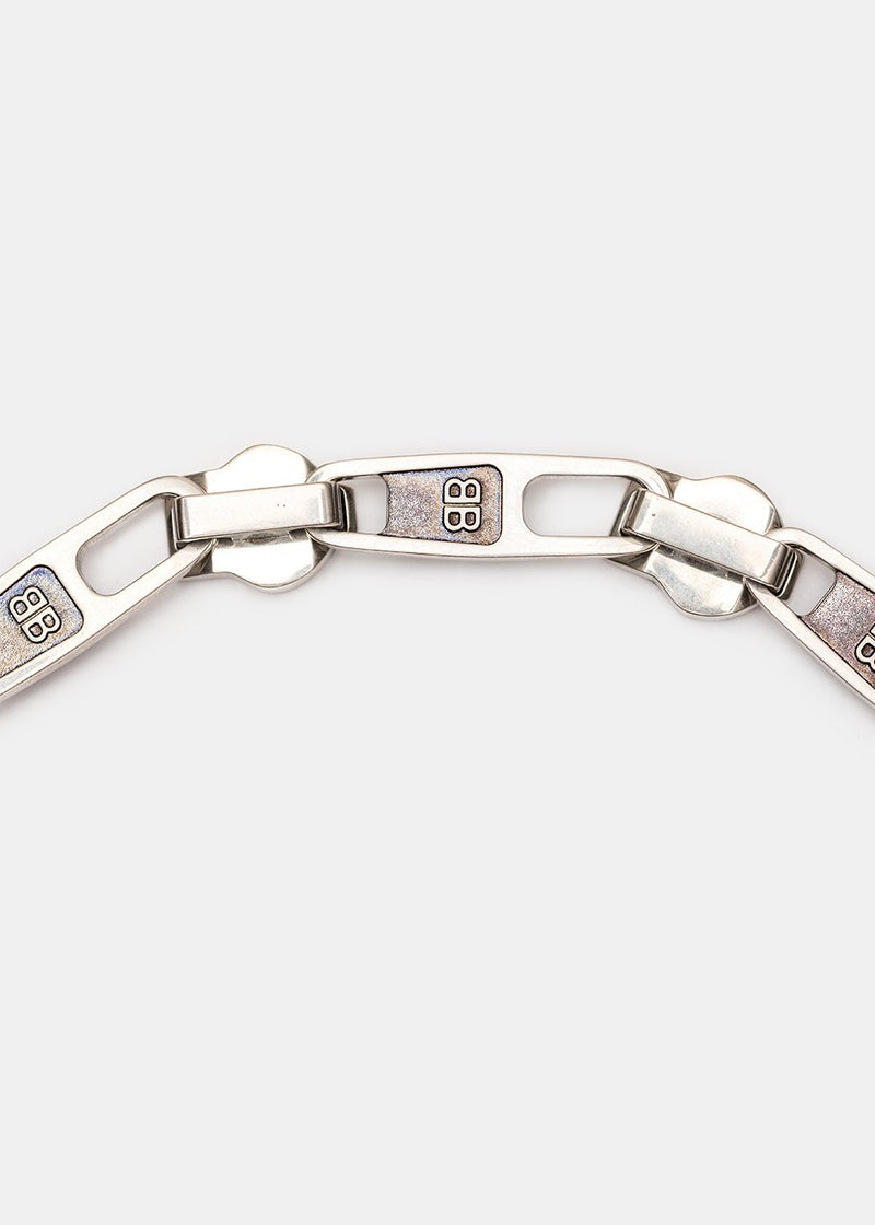 Balenciaga Antique Silver Zip Necklace - NOBLEMARS