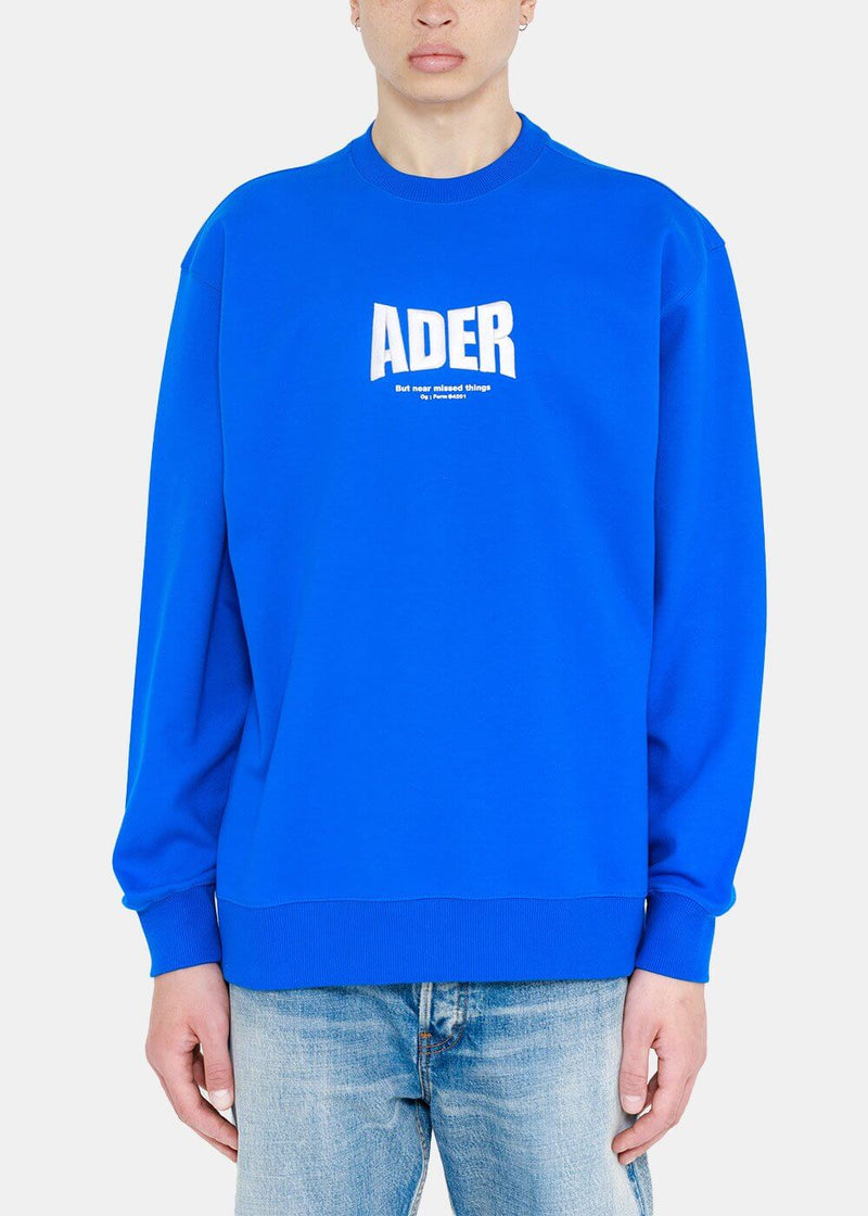 ADER error Blue Logo Embroidery Sweatshirt - NOBLEMARS