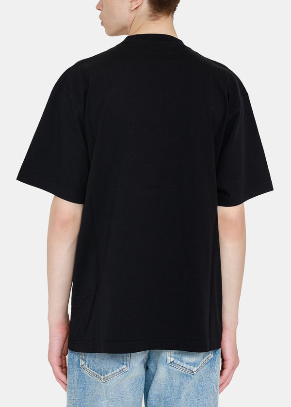 Balenciaga Black Logo Embroidery T-Shirt - NOBLEMARS