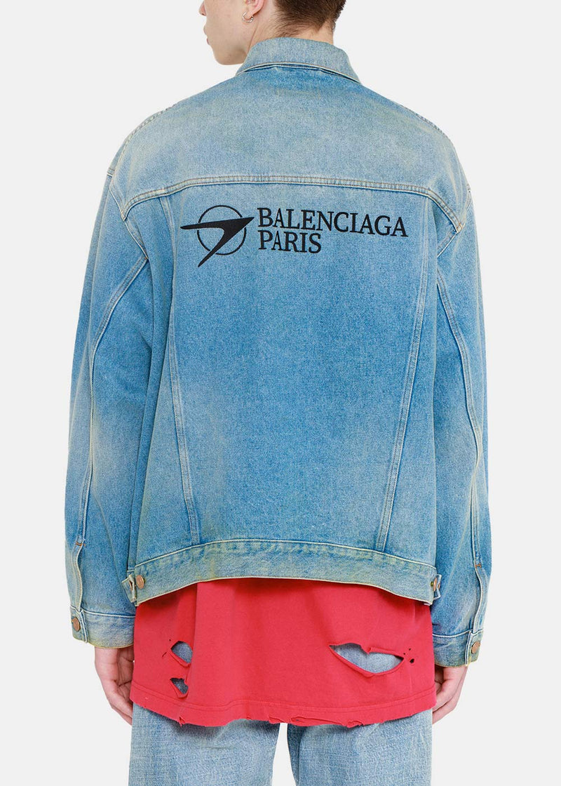 Balenciaga Vintage Indigo Corporate Denim Jacket - NOBLEMARS