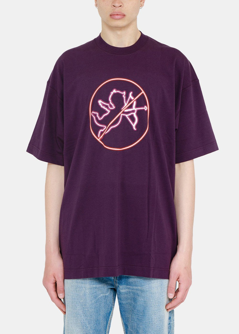 VETEMENTS Purple No Time For Romance T-Shirt - NOBLEMARS