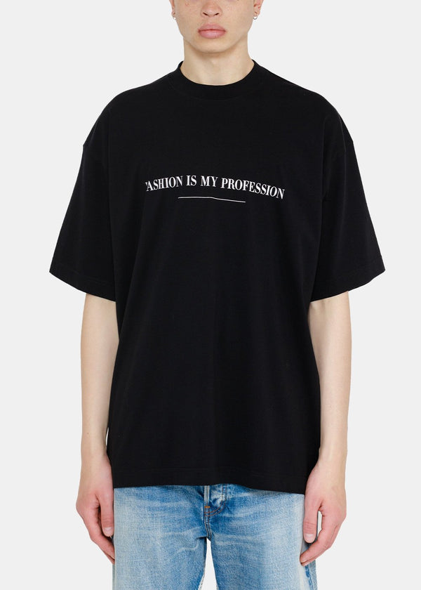 VETEMENTS Black Slogan Logo T-Shirt - NOBLEMARS