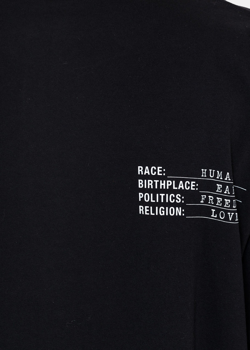 VETEMENTS Black Human Identity T-Shirt - NOBLEMARS