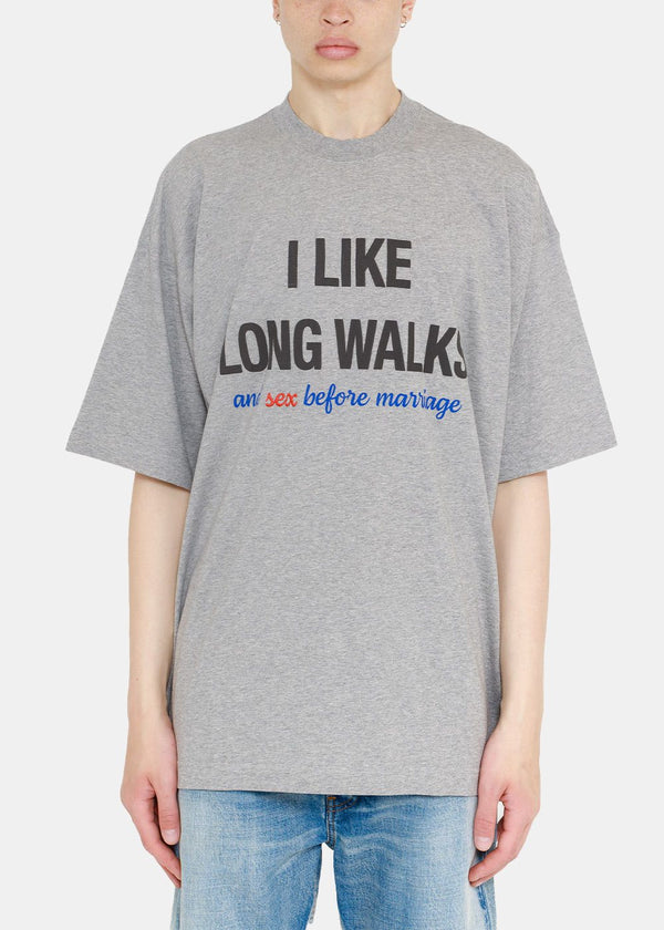 VETEMENTS Grey Sex Before Marriage T-Shirt - NOBLEMARS