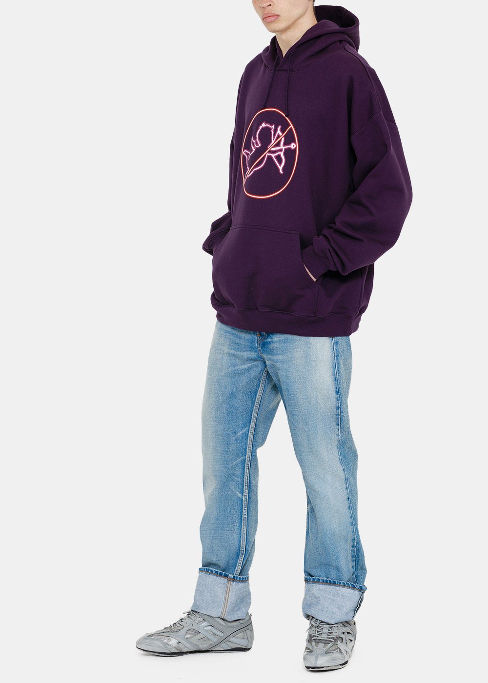 VETEMENTS Purple Logo Print Hoodie - NOBLEMARS