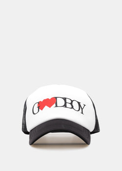XOXOGOODBOY White & Black Heart Logo Mesh Cap - NOBLEMARS