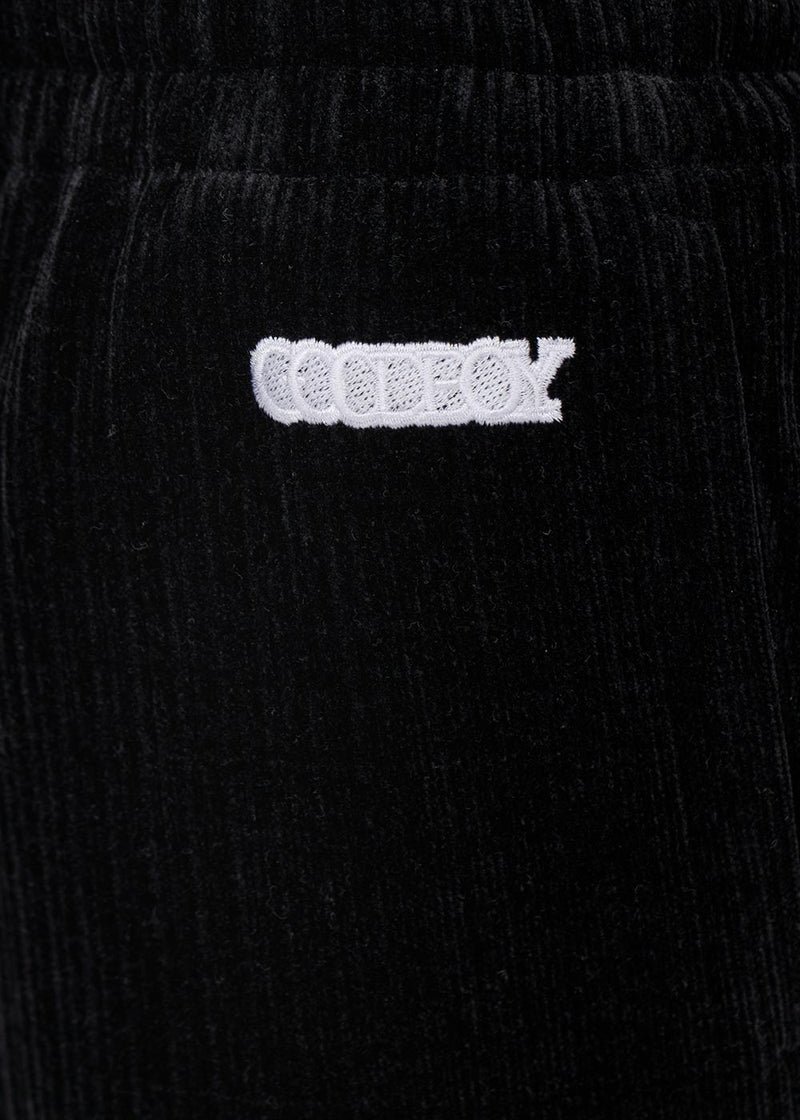 XOXOGOODBOY Black Logo Embroidery Corduroy Pants - NOBLEMARS