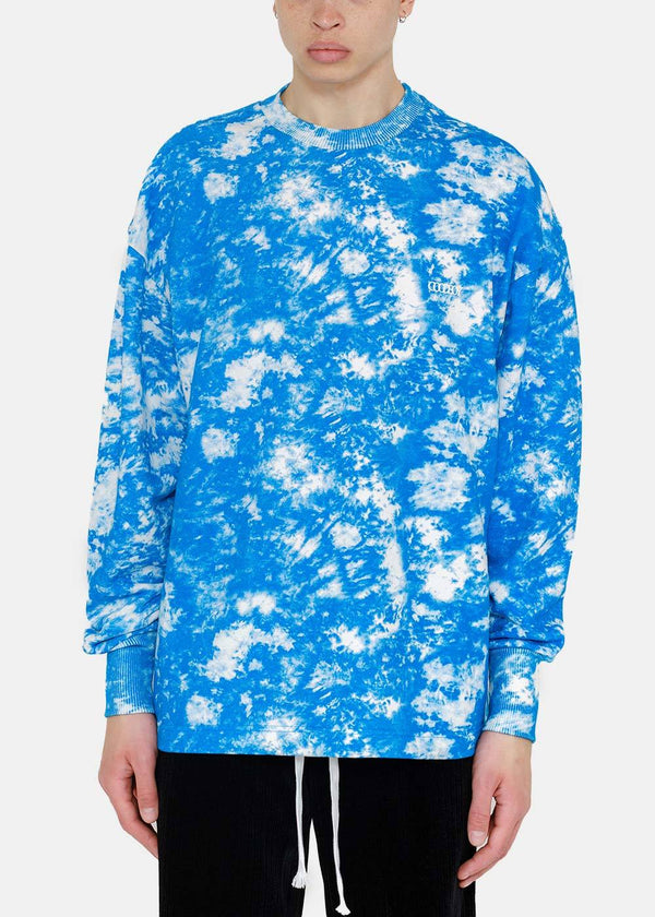 XOXOGOODBOY Blue & White Neon Logo Bleached T-Shirt - NOBLEMARS