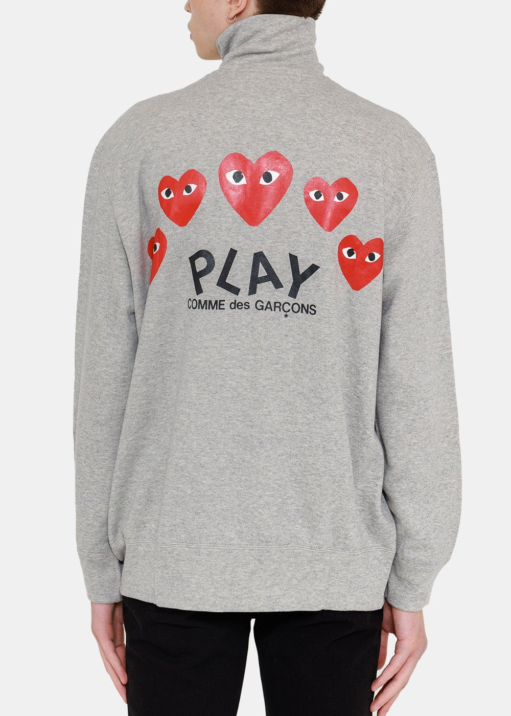COMME DES GARCONS PLAY Grey & Red Multi Hearts Track Jacket - NOBLEMARS