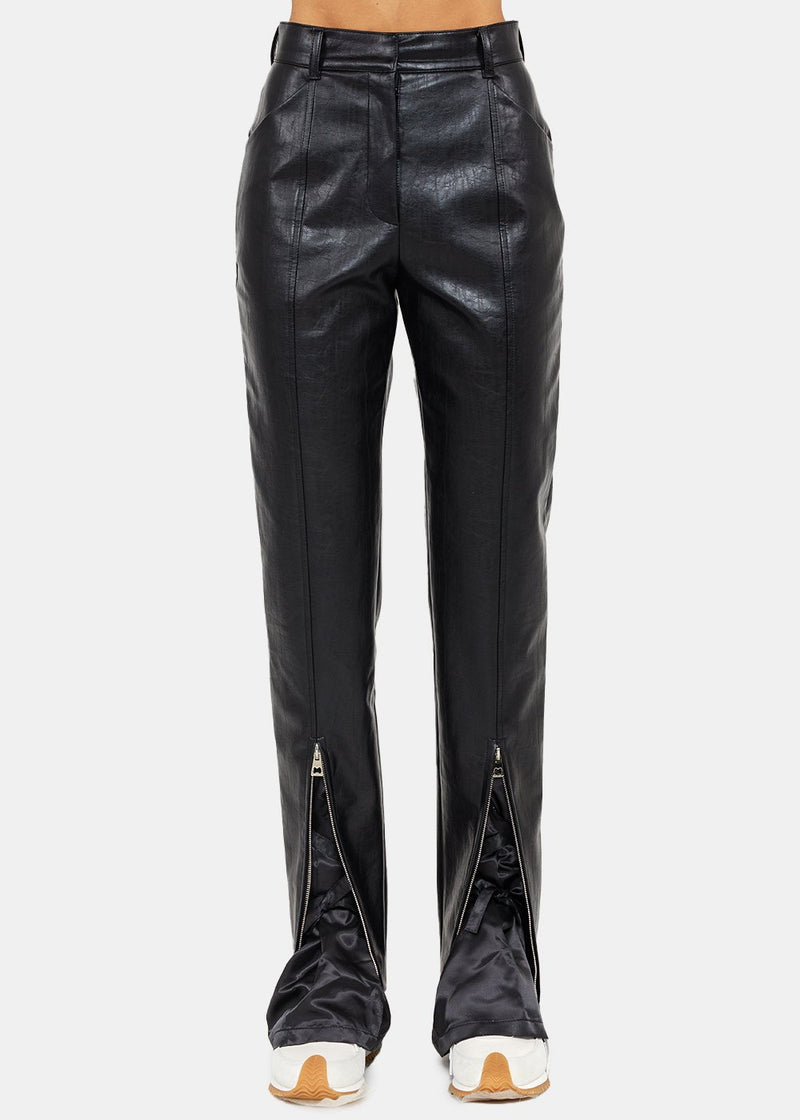 We11done Black Double-Layered Zip Detail Pants - NOBLEMARS