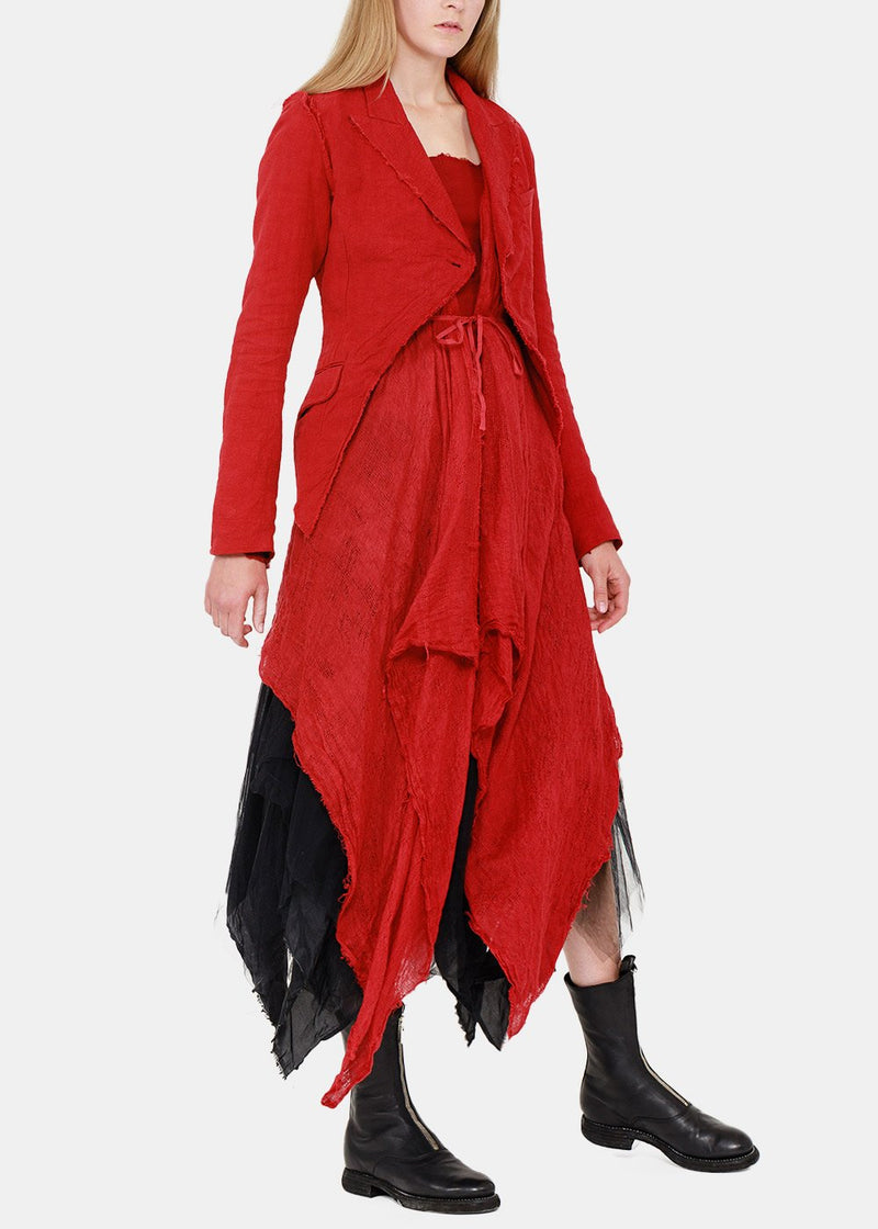 Marc Le Bihan Red Double-Layered Tailored Jacket - NOBLEMARS