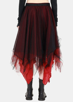 Marc Le Bihan Black & Red Multilayer Asymmetric Skirt - NOBLEMARS