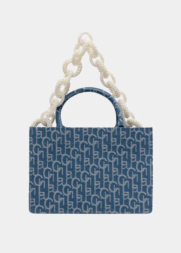 Laurence & Chico Light Blue Jacquard Rectangle Tote - NOBLEMARS