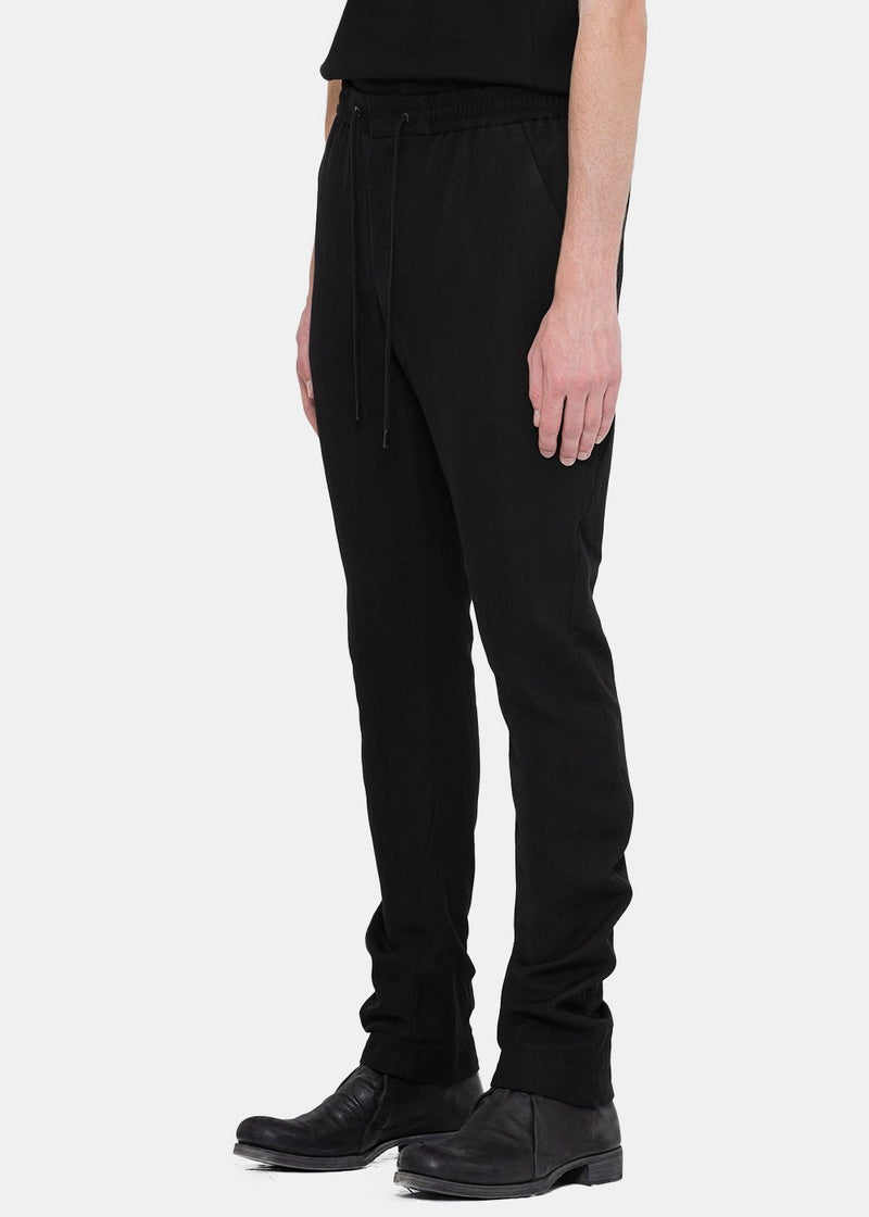 Devoa Black Wool Slim Pants - NOBLEMARS