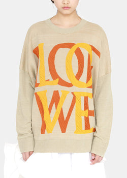 Loewe Sand 'LOVE LOEWE' Jacquard Sweater - NOBLEMARS