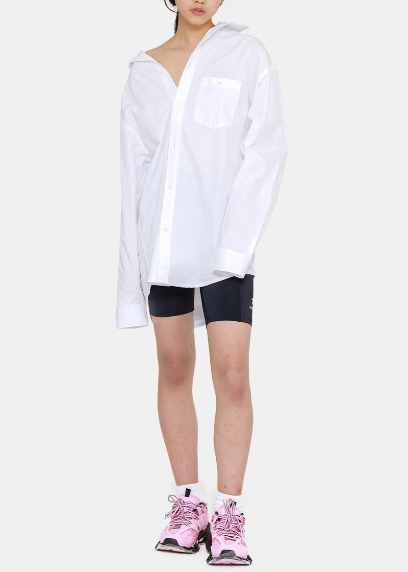 Balenciaga White Oversized Off-Shoulder Shirt - NOBLEMARS