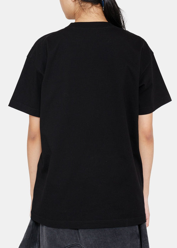 Balenciaga Black Medium Fit Logo T-Shirt - NOBLEMARS