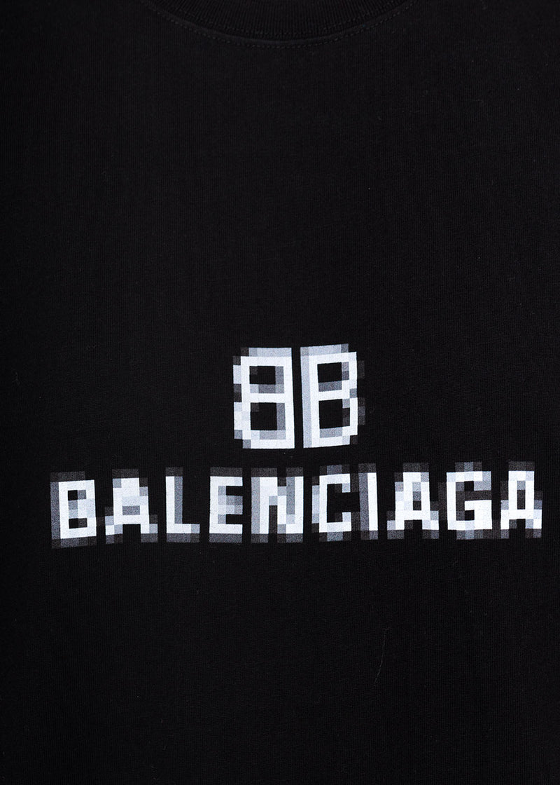 Balenciaga Black Medium Fit Logo T-Shirt - NOBLEMARS