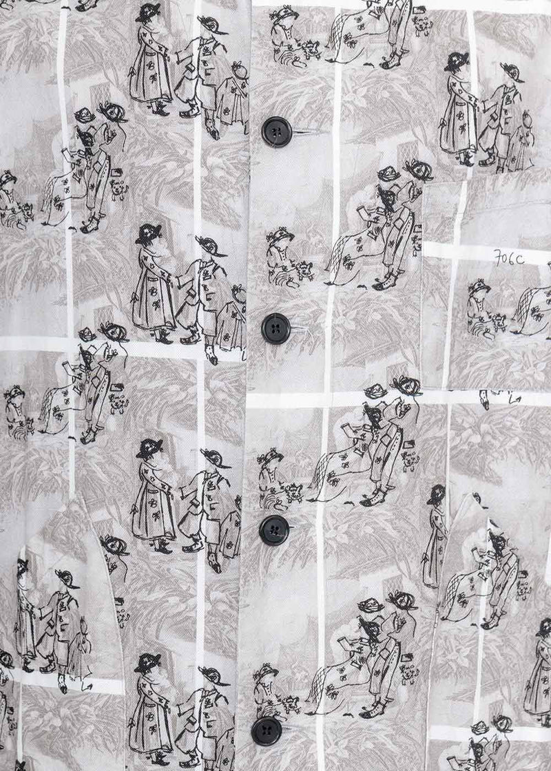Elena Dawson Grey Print Coat - NOBLEMARS