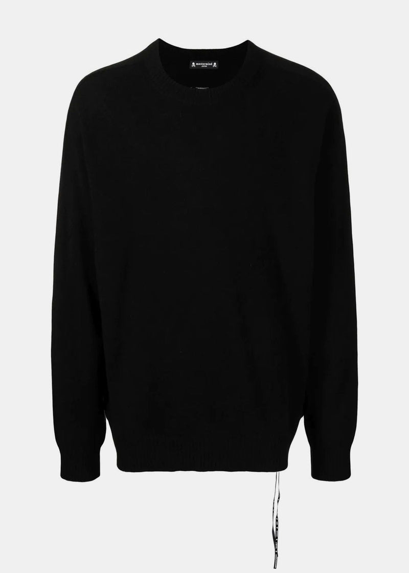 mastermind JAPAN Black Cashmere Logo Sweater - NOBLEMARS