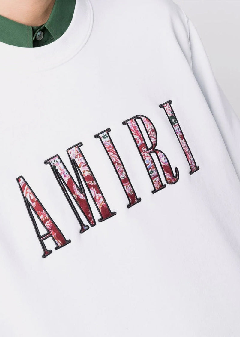 AMIRI White Paisley Logo Sweatshirt - NOBLEMARS
