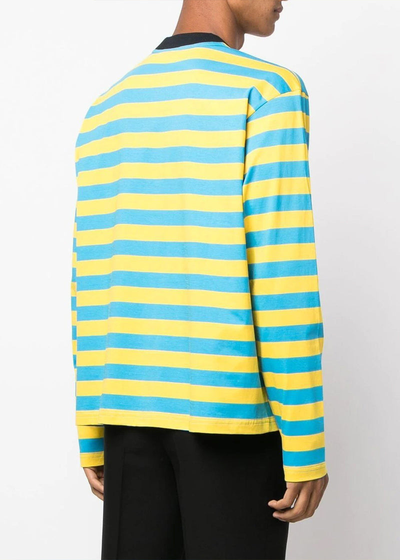 Sunnei Yellow & Blue Logo Embroidery T-Shirt - NOBLEMARS
