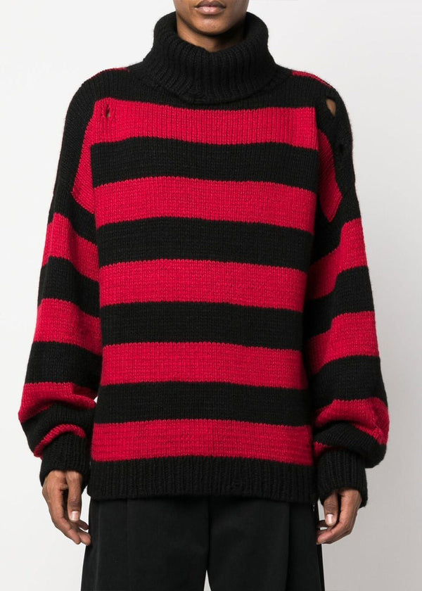 mastermind WORLD Black & Red Cashmere Sweater