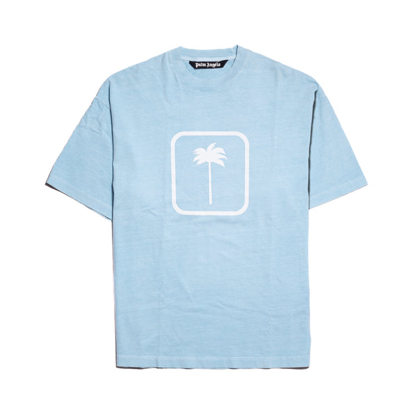 Palm Angels Tonal Palm Tree-Print T-Shirt Blue - NOBLEMARS