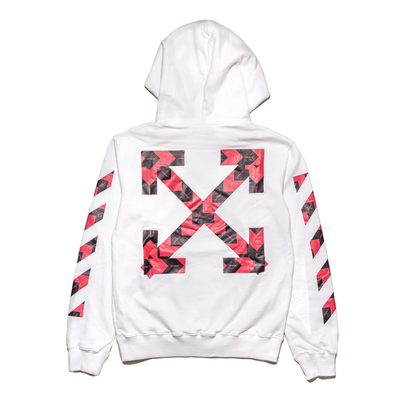 Off-White Squared Arrow Slim Hoodie White Red