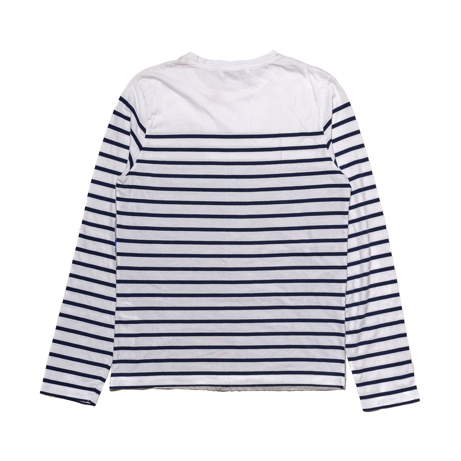 JW Anderson Breton And Print Long Sleeve T-Shirt White Navy Gray - NOBLEMARS