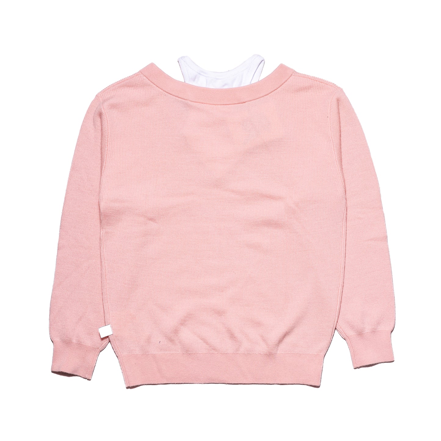 Alexander Wang Classic Bi-Layer Off Shoulder Inner Tank Sweater Pink White - NOBLEMARS