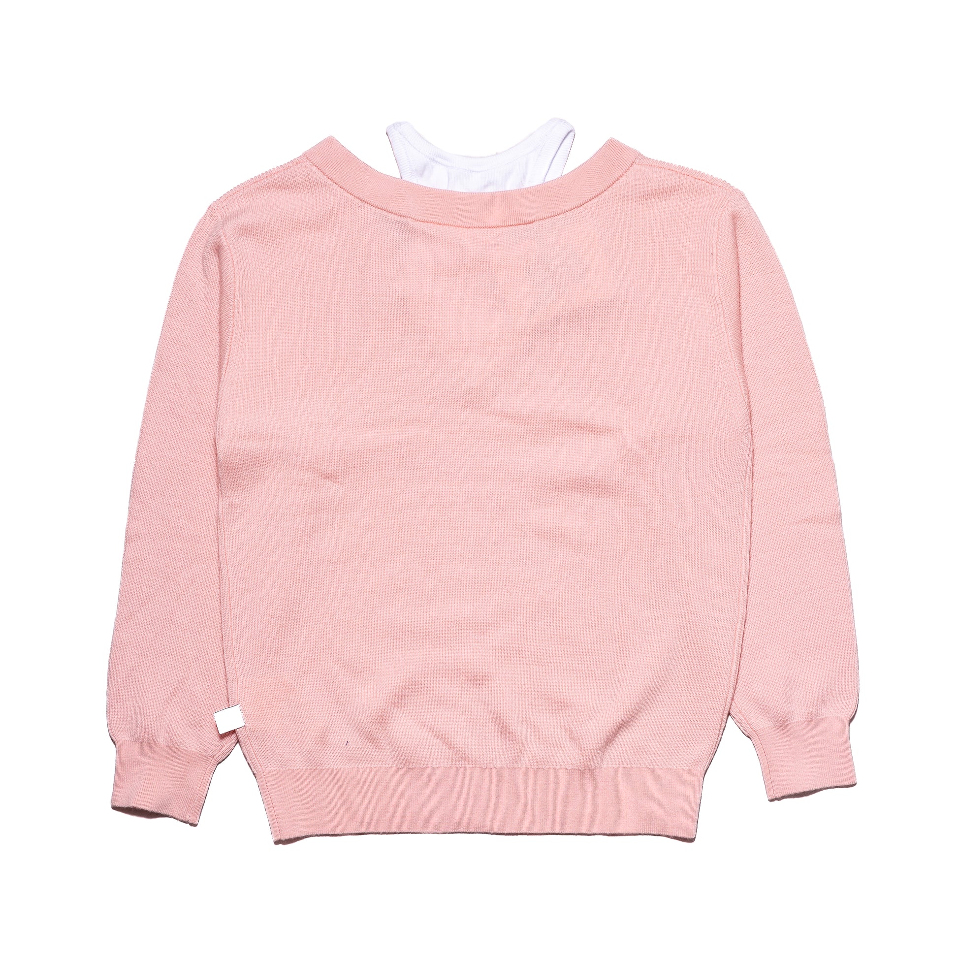 Alexander Wang Classic Bi-Layer Off Shoulder Inner Tank Sweater Pink White - NOBLEMARS