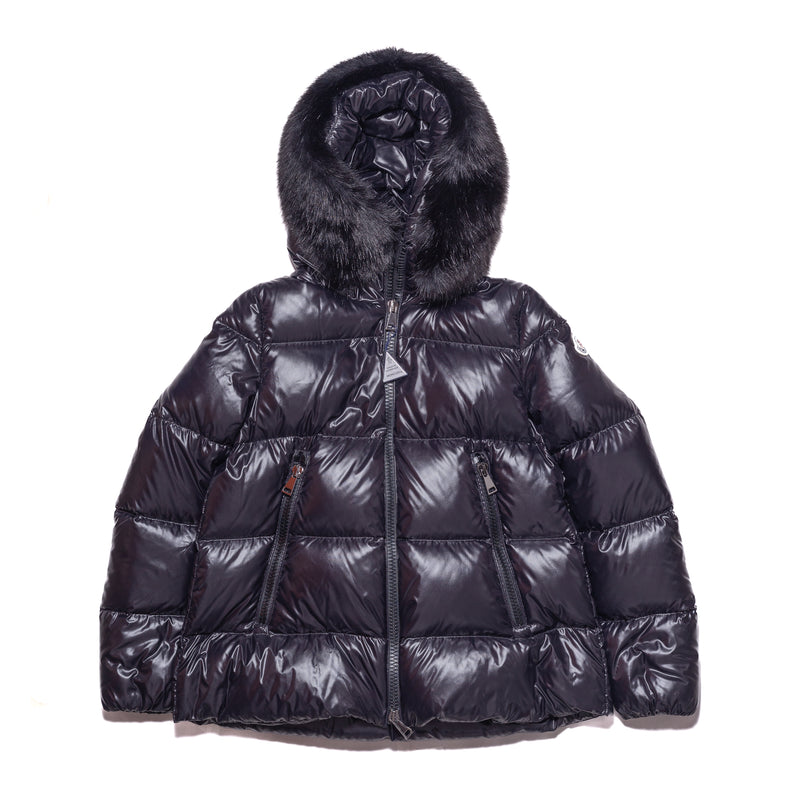Moncler Laiche Quilted Hooded Down Jacket with Removable Faux Fur Trim Black - NOBLEMARS