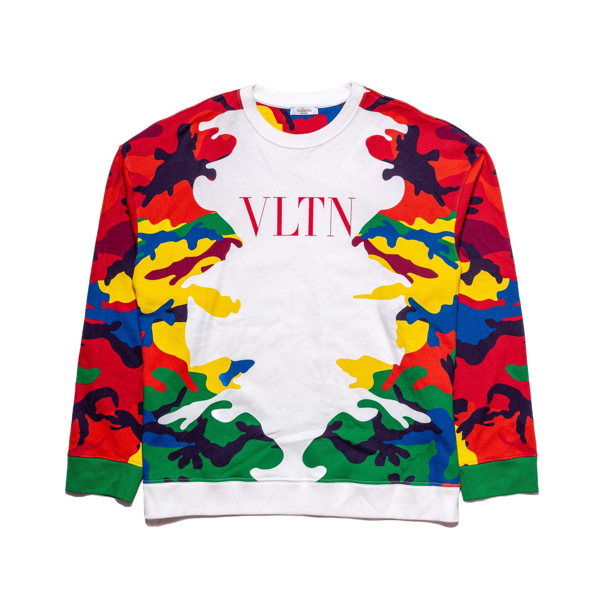 Valentino Garavani Logo Sweatshirt White Camo - NOBLEMARS