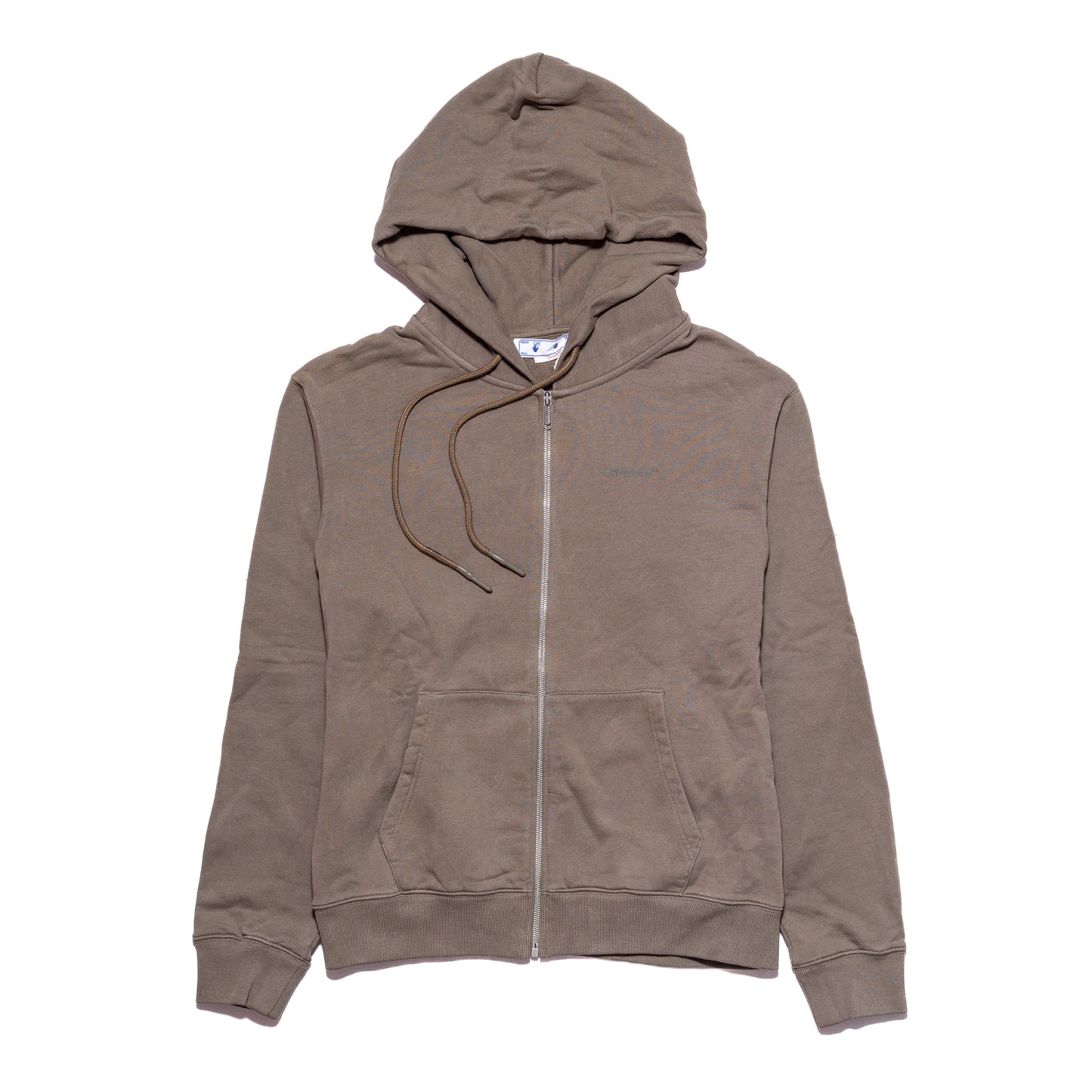 Off-White Diag Tab Zip Hoodie Army Green - NOBLEMARS