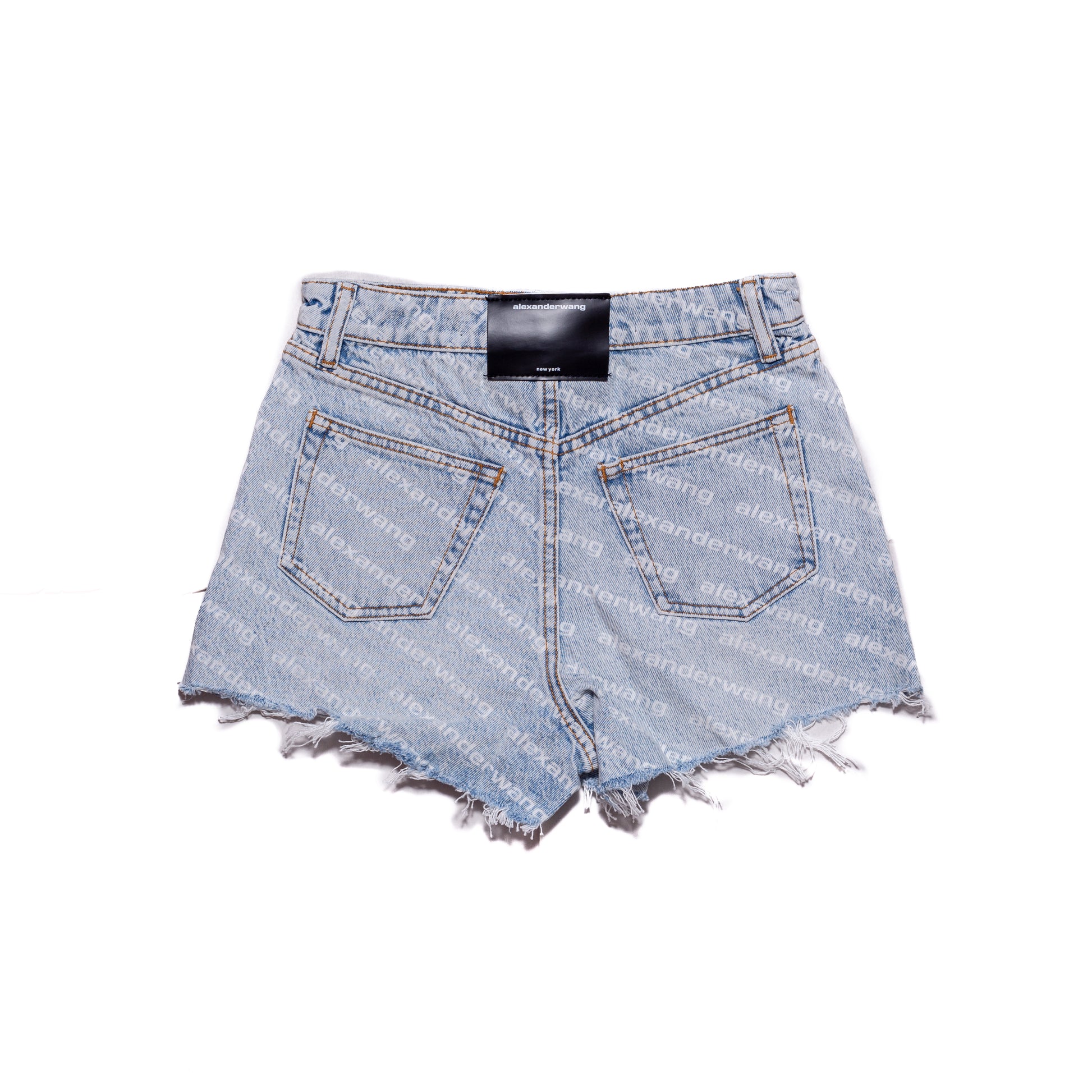 Alexander Wang Bite High-Waisted Denim Shorts Blue - NOBLEMARS