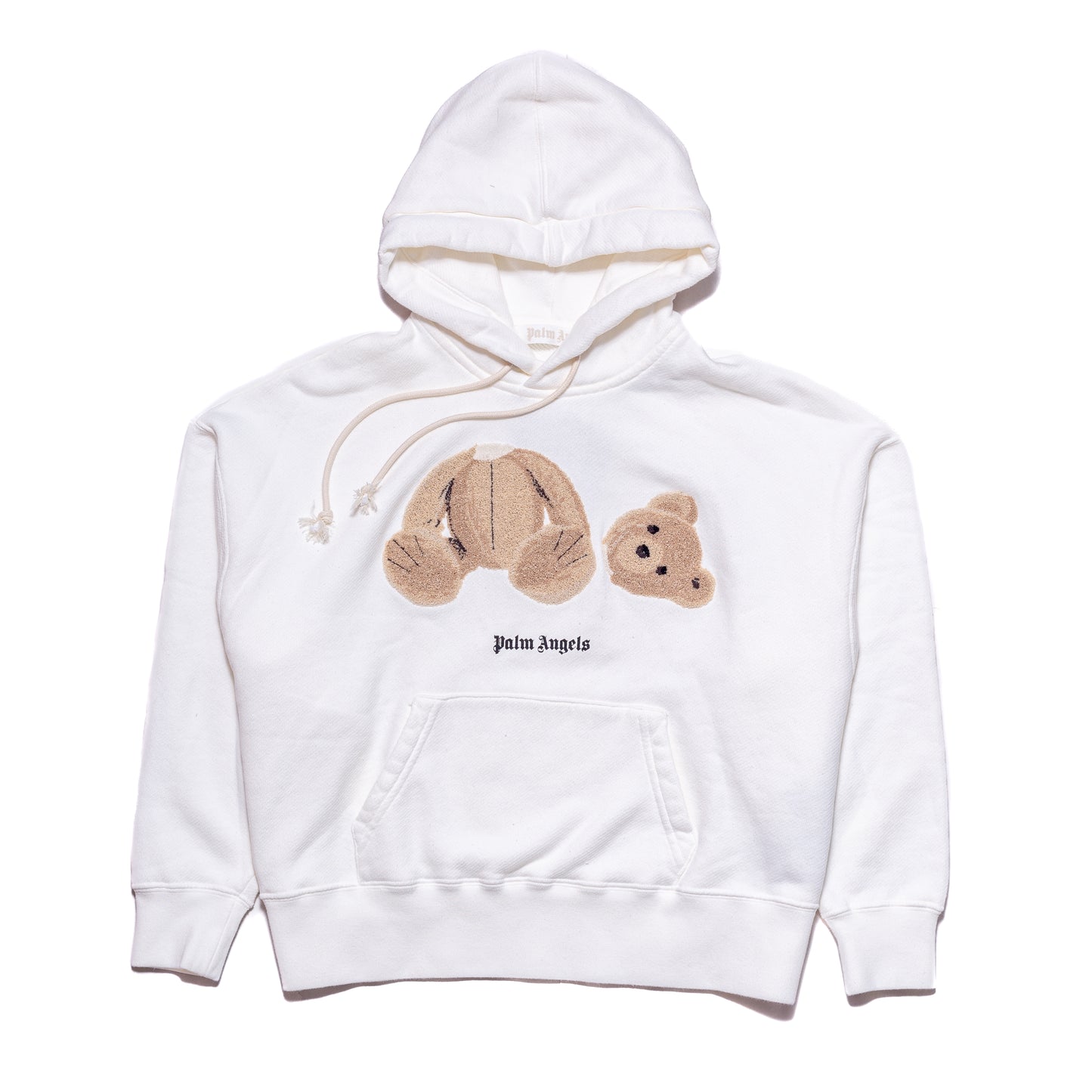 Palm Angles Bear-Print Hoodie White - NOBLEMARS