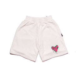 Palm Angels Spray Heart Sweatshorts Shorts White - NOBLEMARS