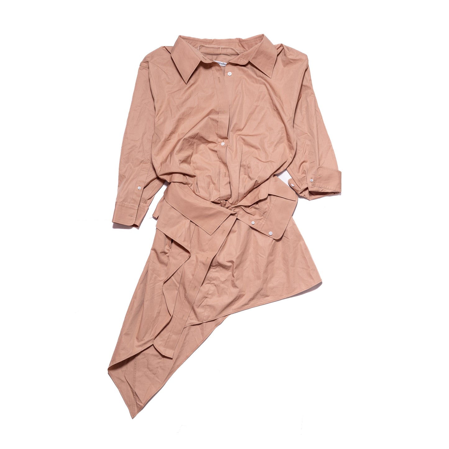 Alexander Wang Asymmetric Deconstructed Shirt Dress Safari - NOBLEMARS