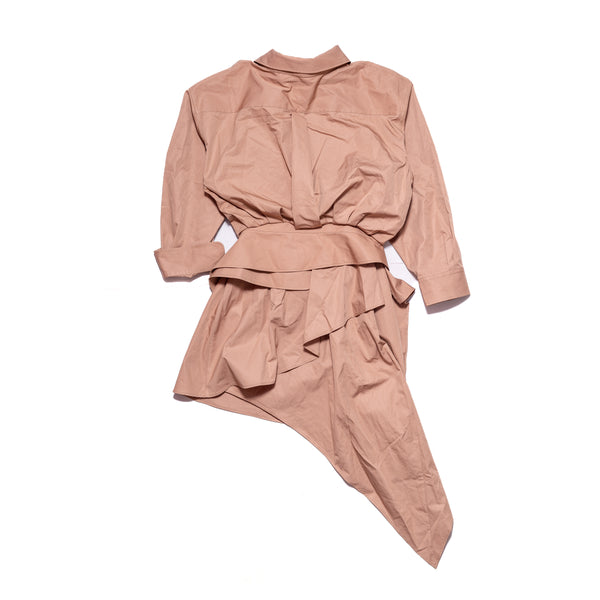 Alexander Wang Asymmetric Deconstructed Shirt Dress Safari - NOBLEMARS