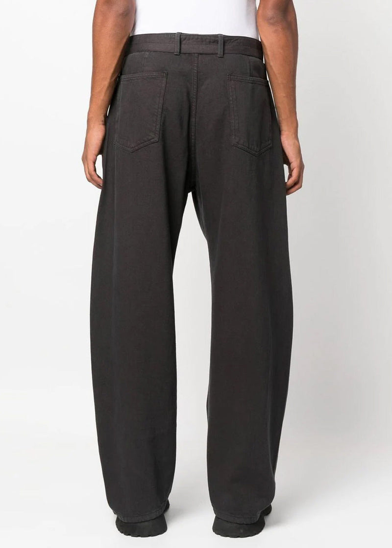 Lemaire Grey Twisted Belted Pants - NOBLEMARS