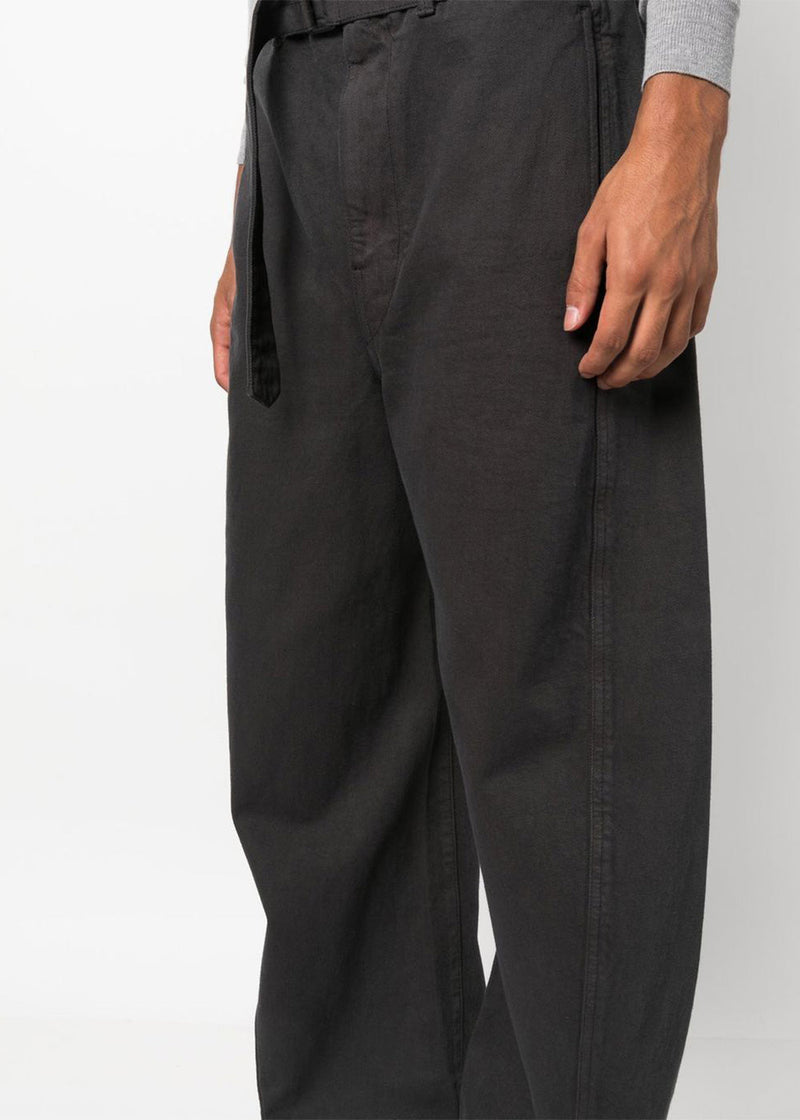 Lemaire Grey Twisted Belted Pants - NOBLEMARS