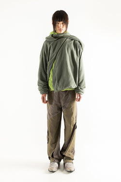 POST ARCHIVE FACTION MEN 4.0+ CENTER HOODED FLEECE ZIP UP - NOBLEMARS