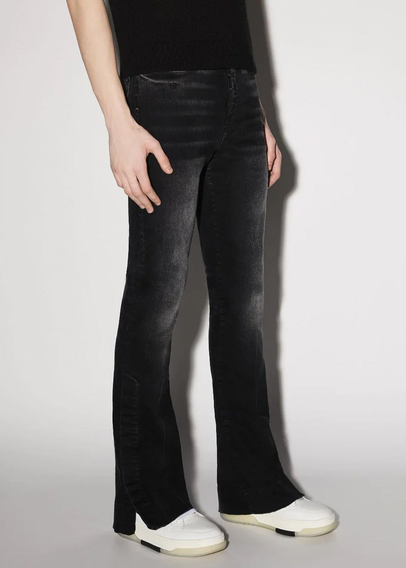 AMIRI Aged Black Stack Flair Jeans - NOBLEMARS