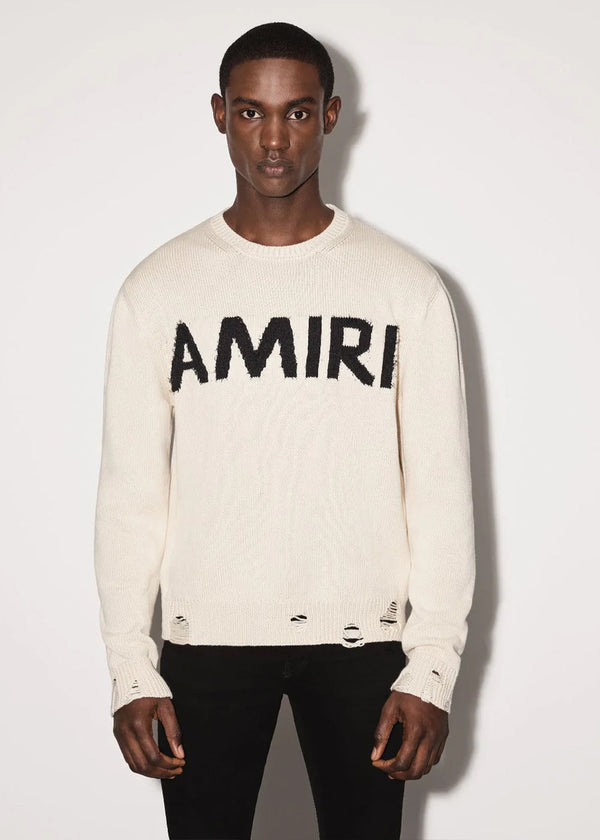 AMIRI Alabaster Eyelash Logo Sweater - NOBLEMARS