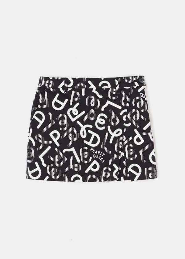 Pearly Gates Navy Logo Pattern Knit Skirt - NOBLEMARS