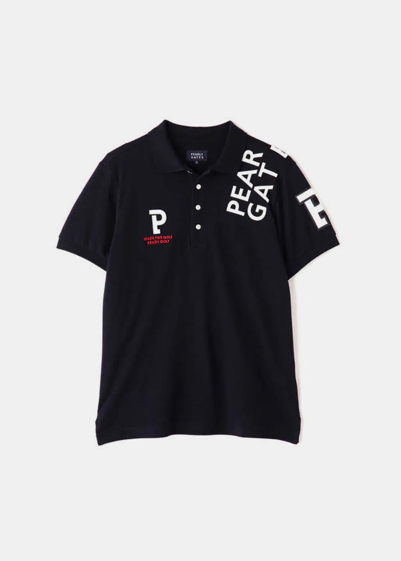 Pearly Gates Navy Cotton Kanoko Polo Shirt - NOBLEMARS