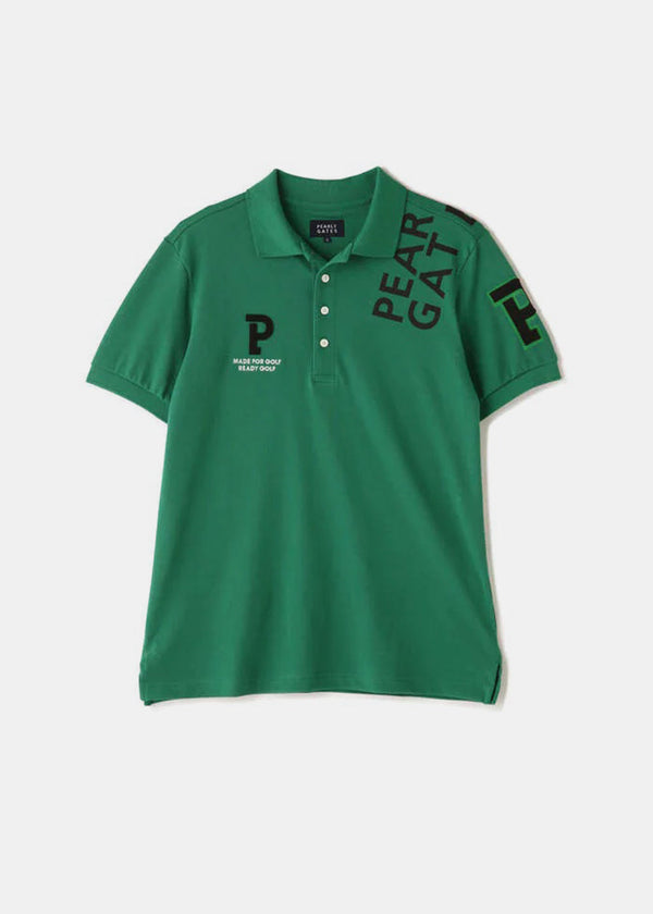 Pearly Gates Green Cotton Kanoko Polo Shirt - NOBLEMARS