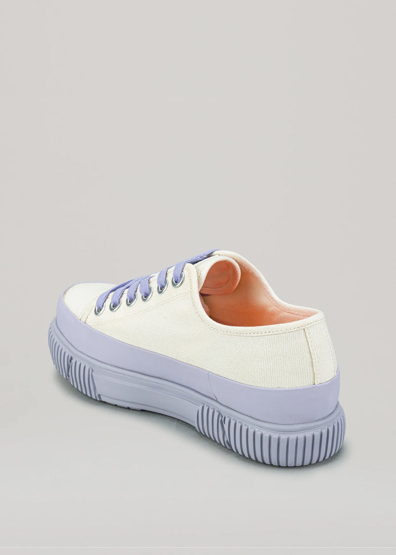 White & Lavender Platform Sneakers