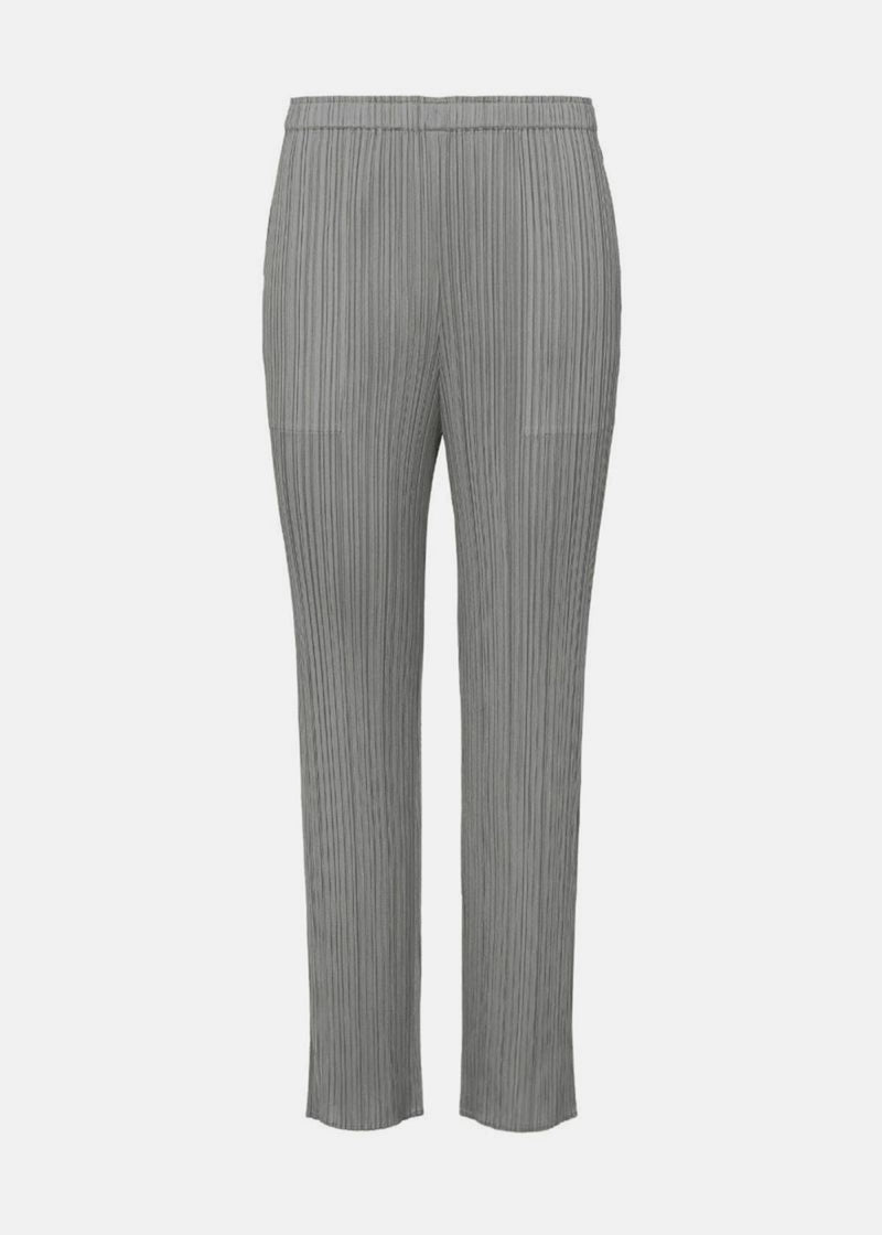 Pleats Please Issey Miyake Grey Basics Pleated Pants - NOBLEMARS